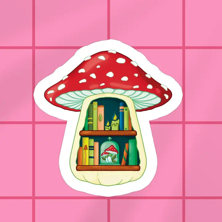 Mushroom Library Vinyl Sticker