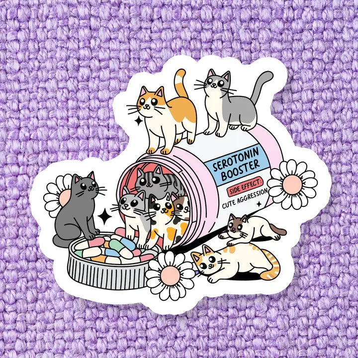 Cat Serotonin Vinyl Sticker