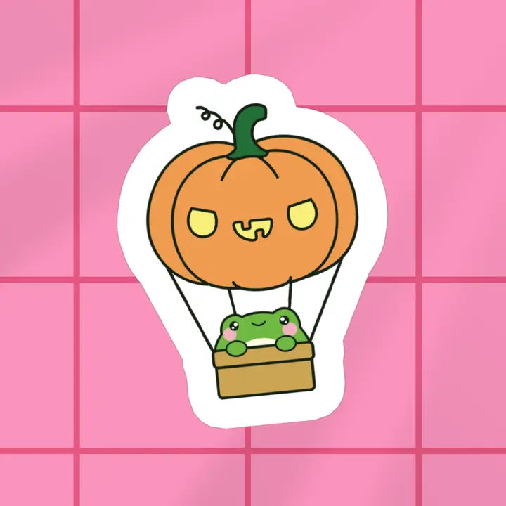 Pumpkin Frog Vinyl Sticker