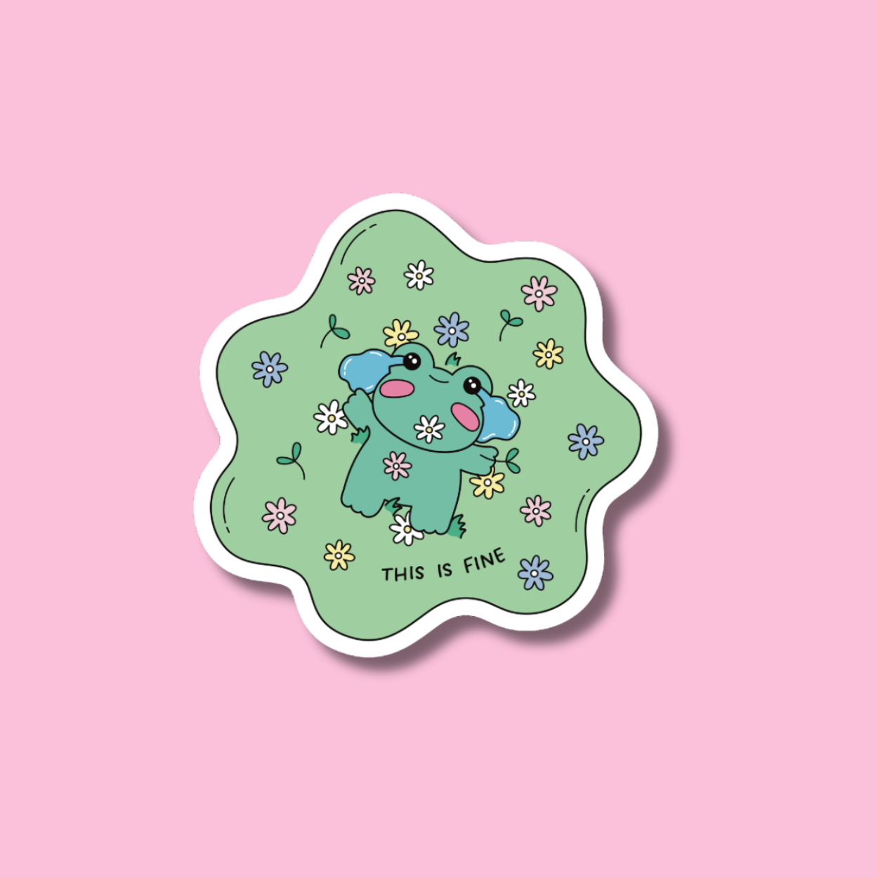 This Is Fine Frog Sticker