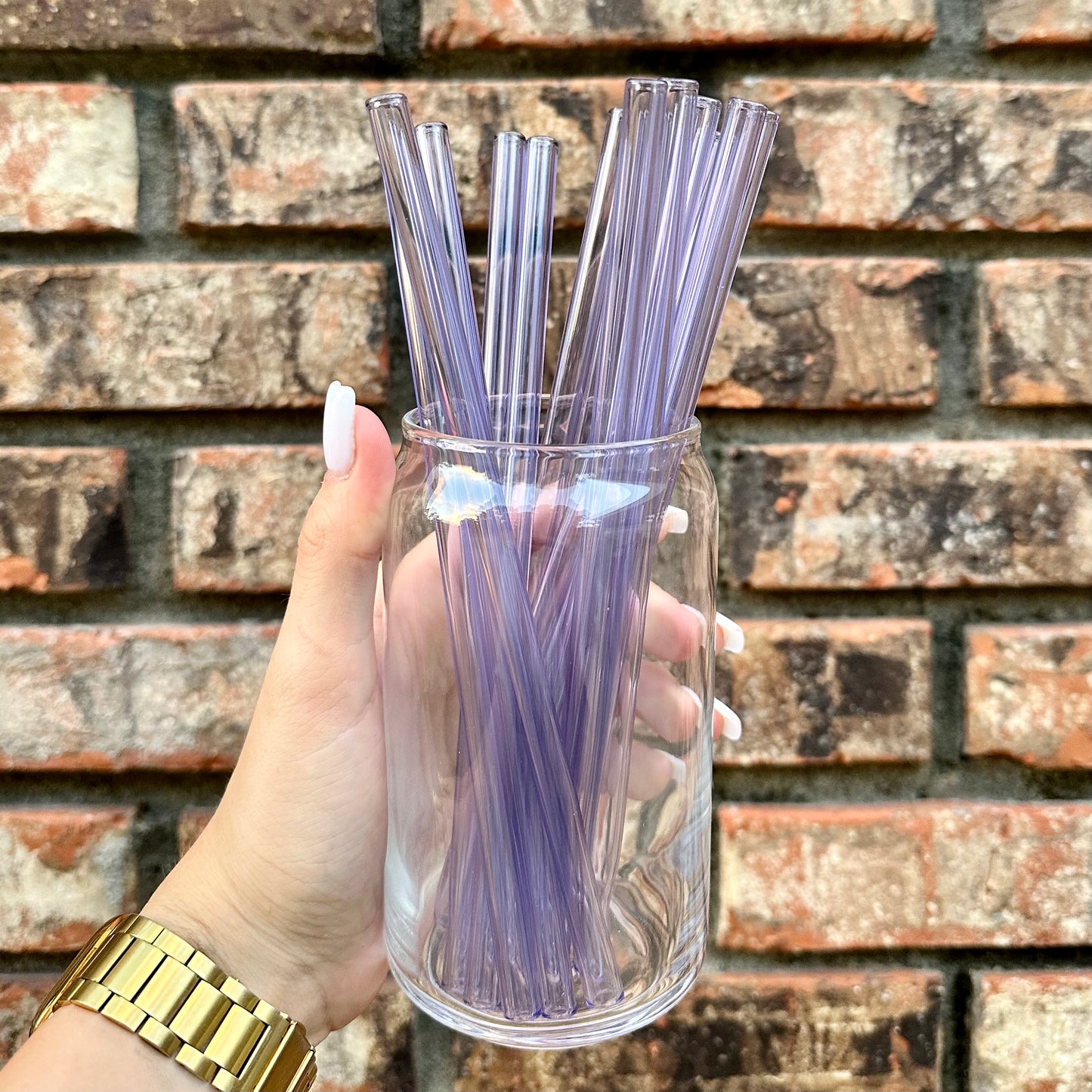 Purple Straight Glass Straw