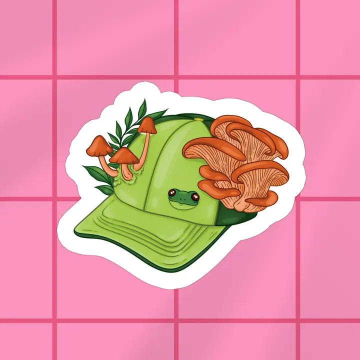 Frog Hat Vinyl Sticker