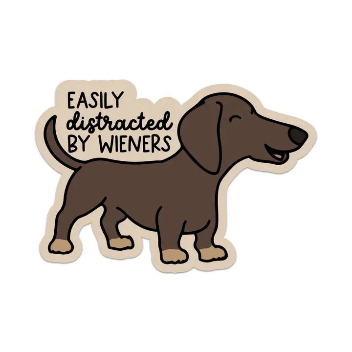 Distracted by Wieners Vinyl Sticker