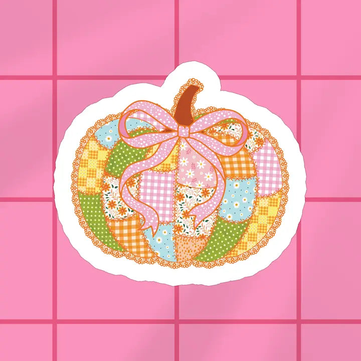Quilted Pumpkin Vinyl Sticker