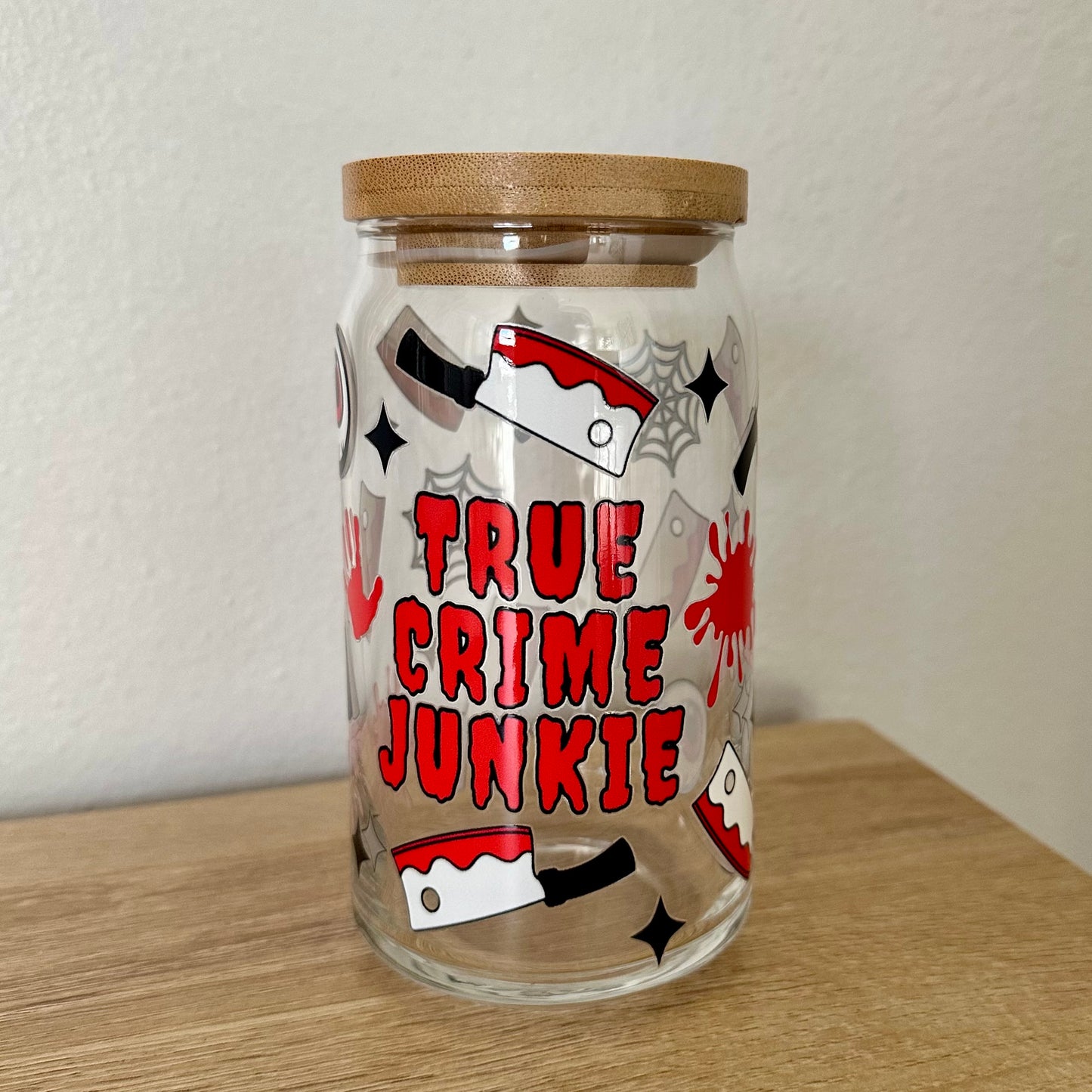 16 oz. Red True Crime Junkie Cup
