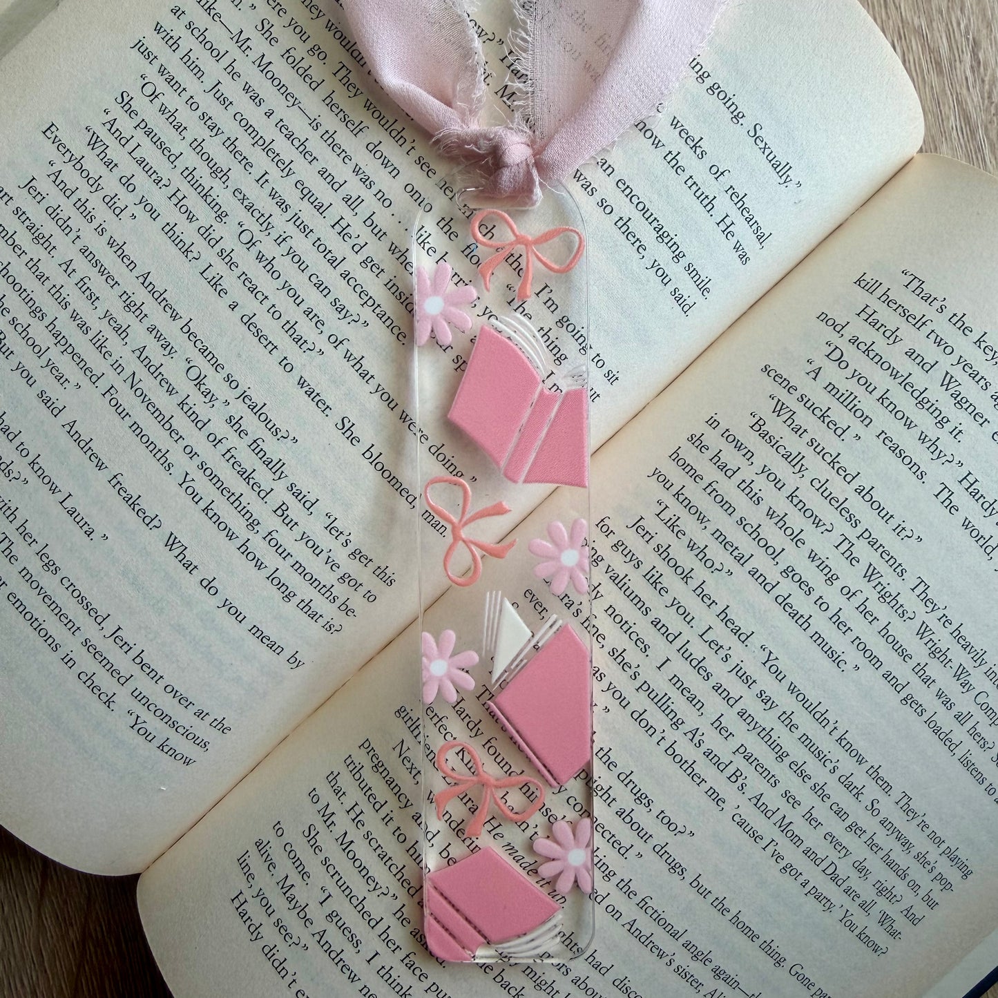 Pink Books Bookmark