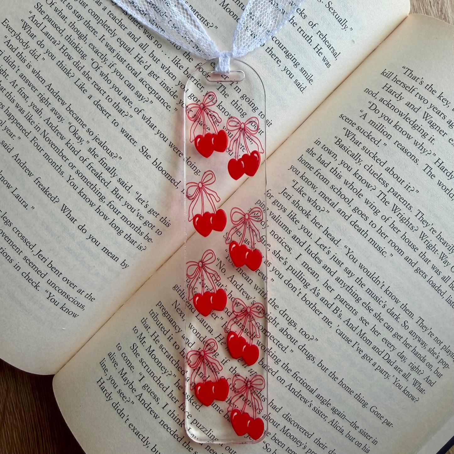 Cherry Bows Bookmark