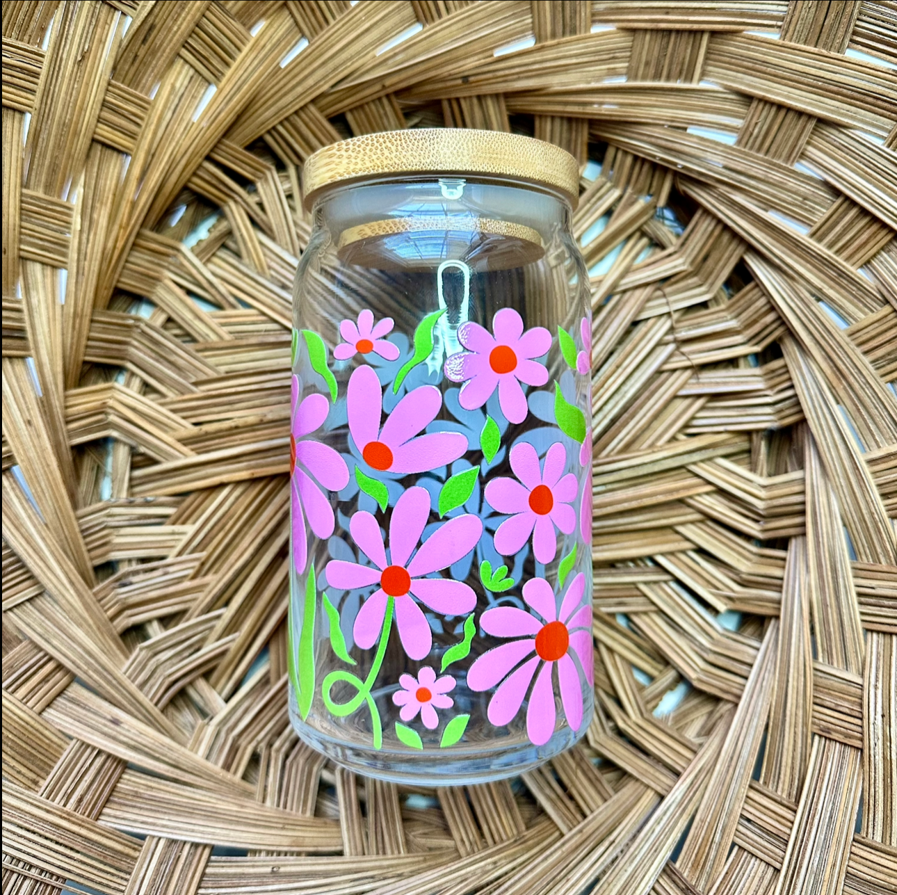 16 oz. Retro Flowers Cup