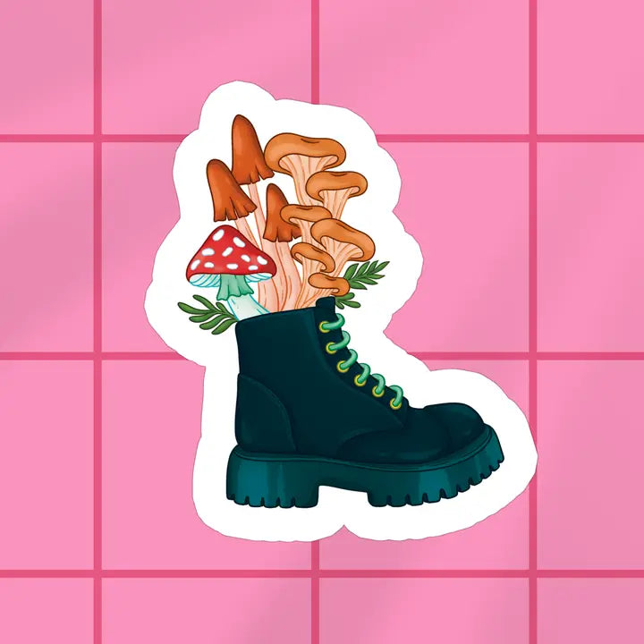 Boot Mushrooms Vinyl Sticker