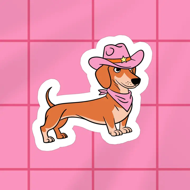 Cowboy Wiener Vinyl Sticker