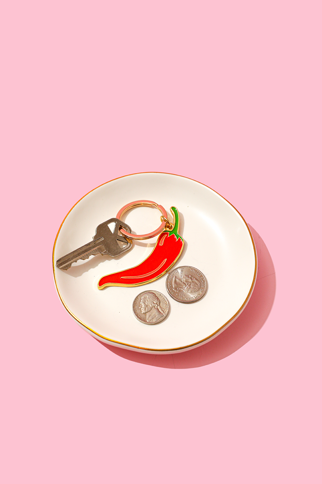 Chili Pepper Enamel Keychain