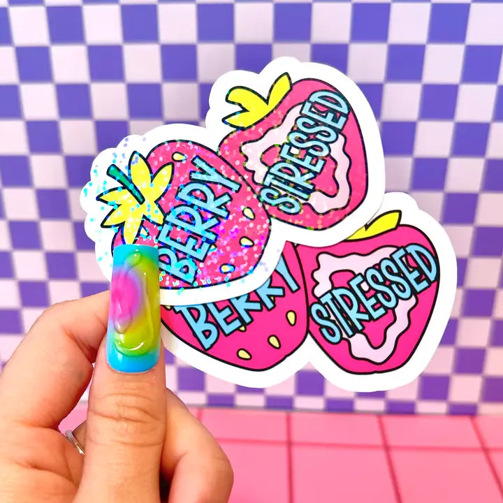 Berry Stressed Vinyl Sticker