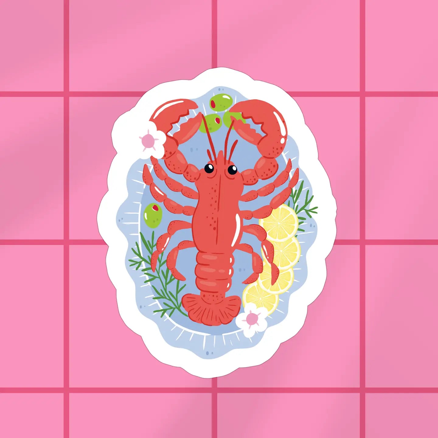 Lobster Platter Vinyl Sticker