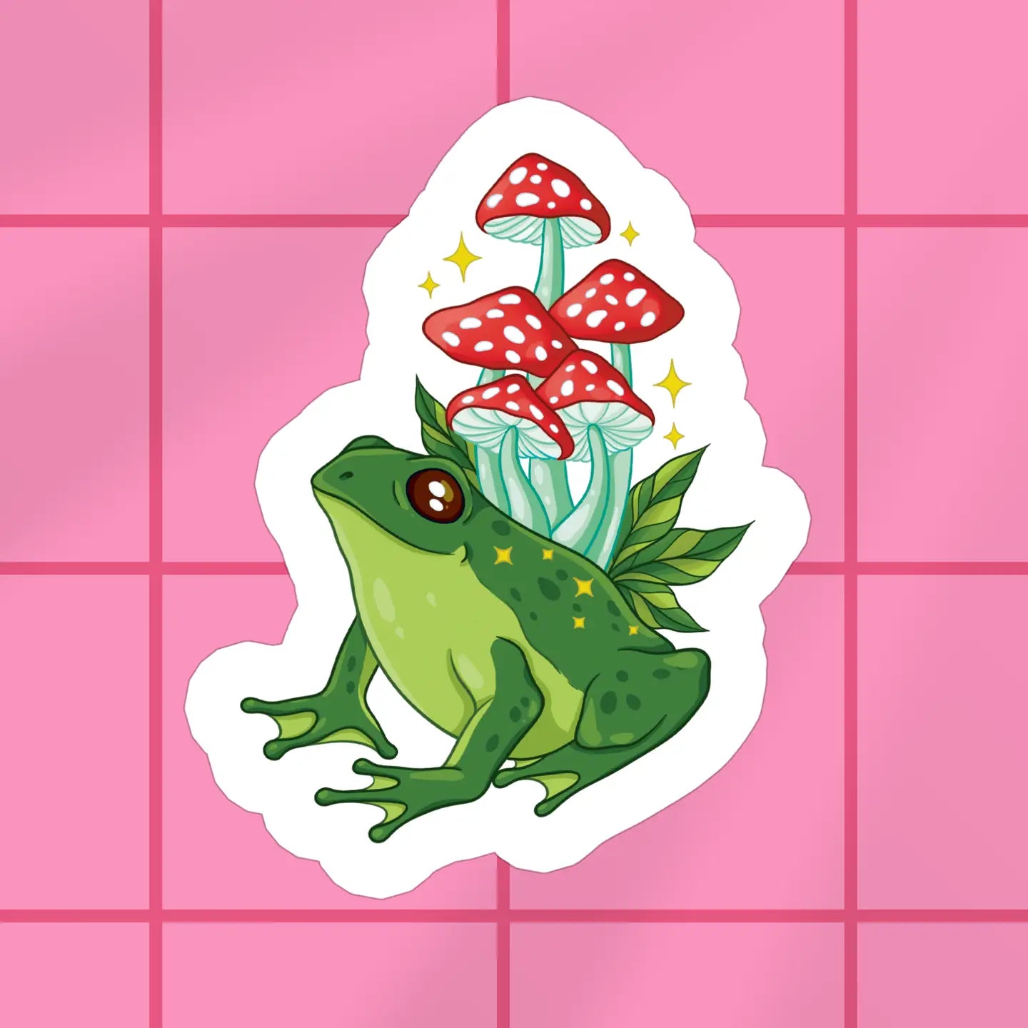 Frog Mushroom Vinyl Sticker