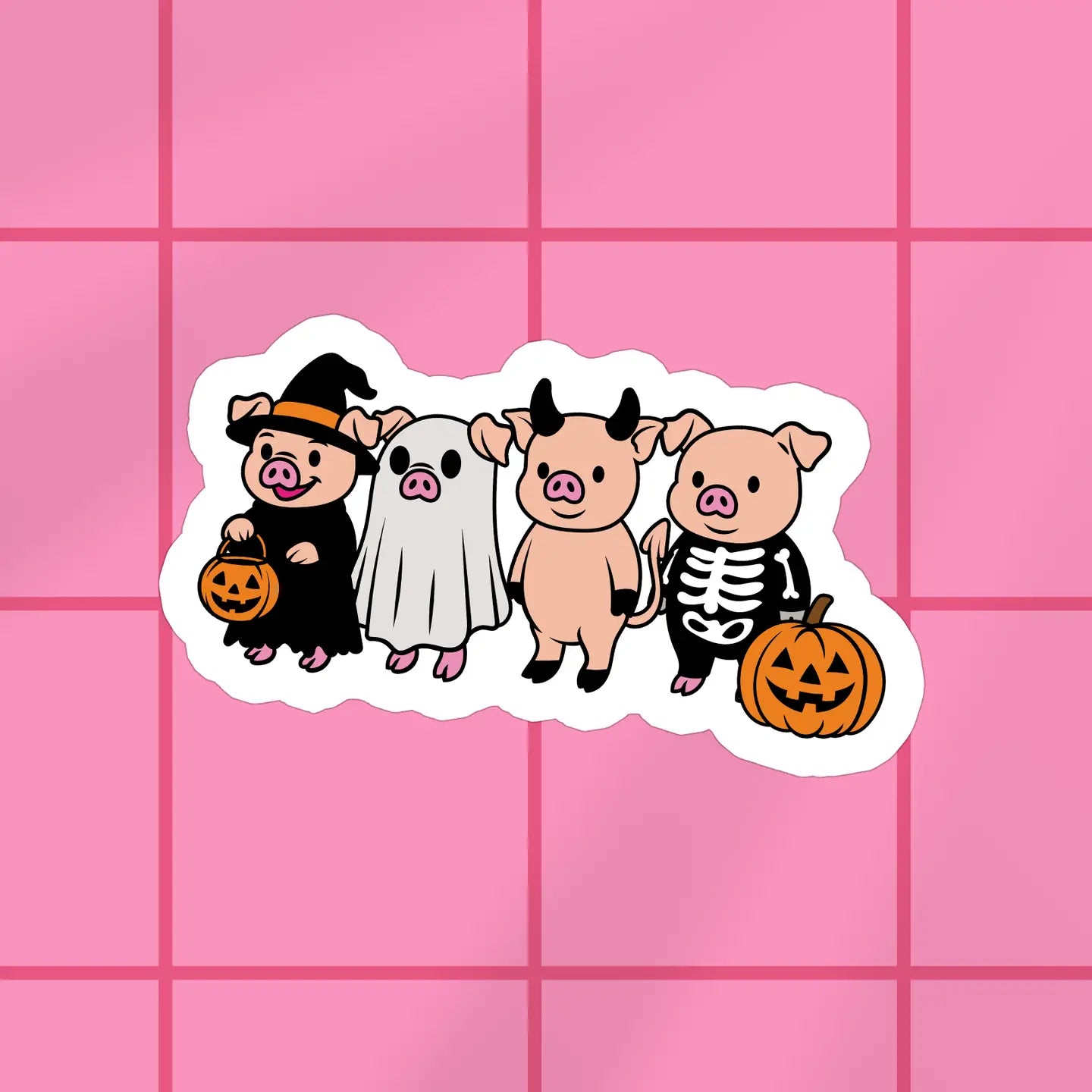 Spooky Pigs Vinyl Sticker