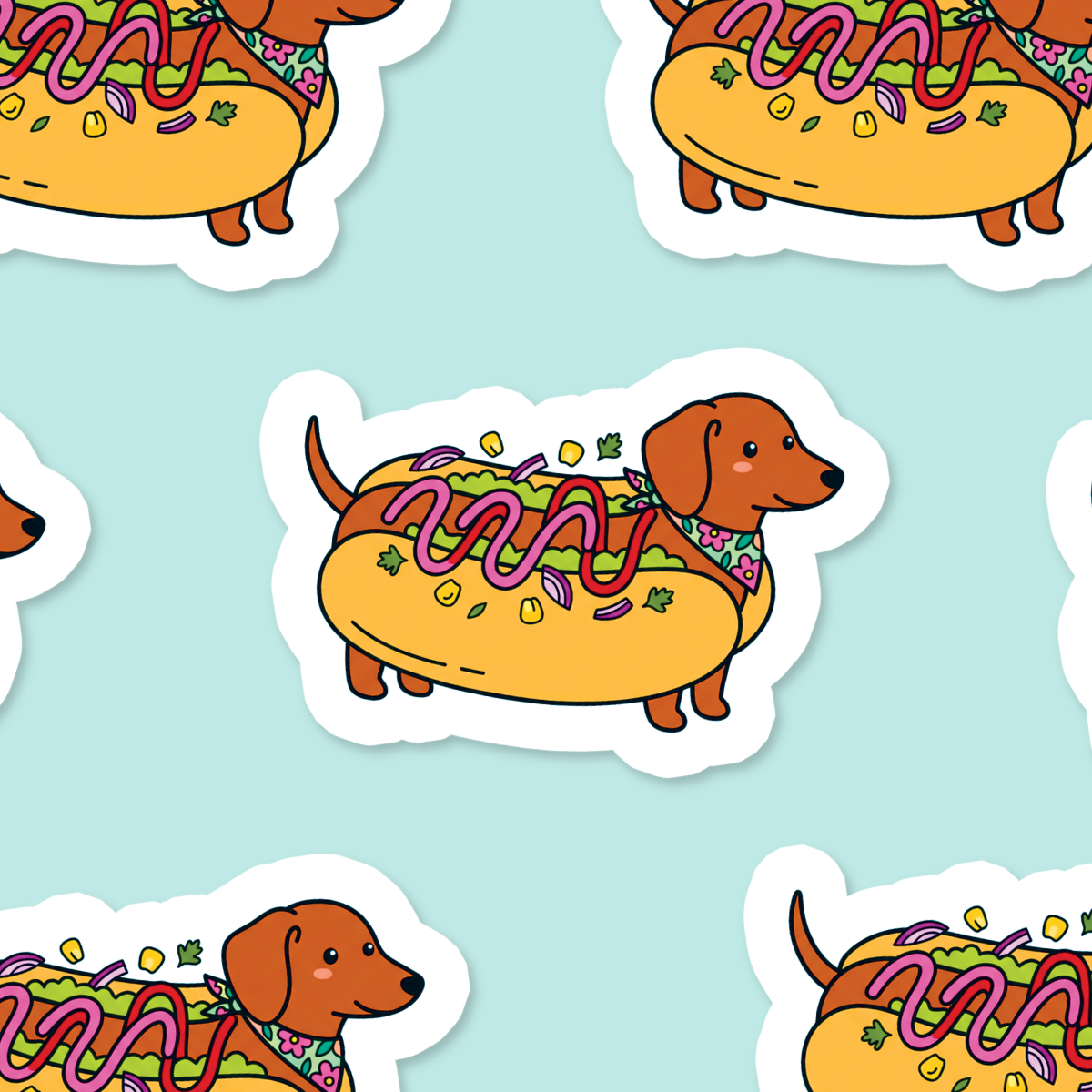 Weiner Hot Dog Sticker