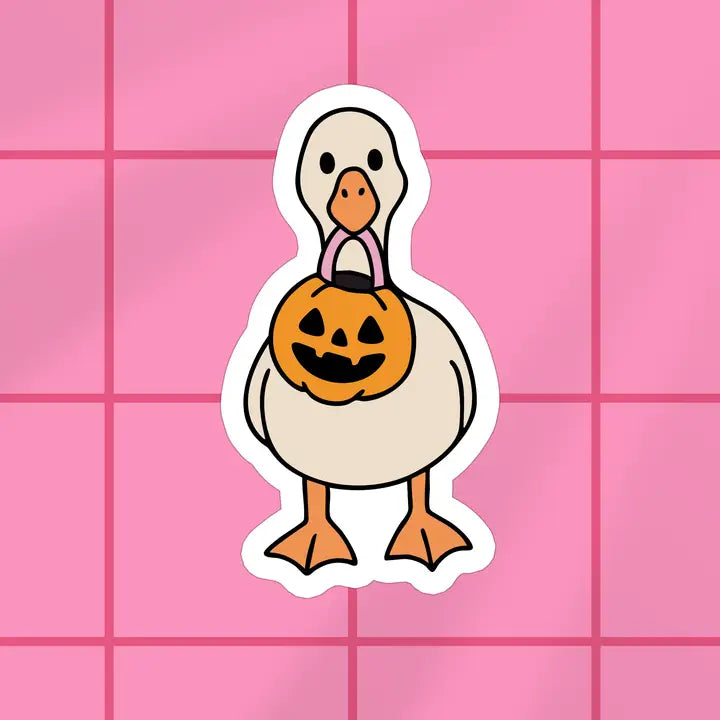Pumpkin Goose Vinyl Sticker