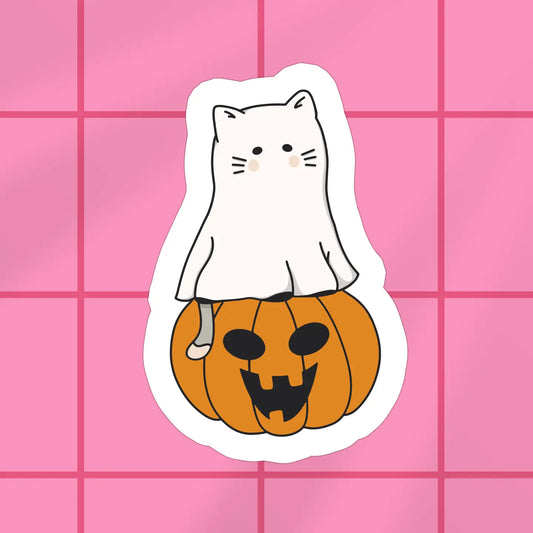 Cat Pumpkin Vinyl Sticker