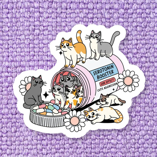 Cat Serotonin Vinyl Sticker