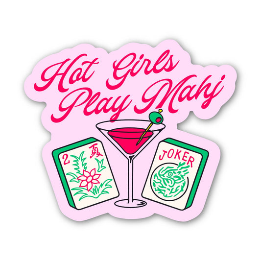 Hot Girls Play Mahjong Sticker