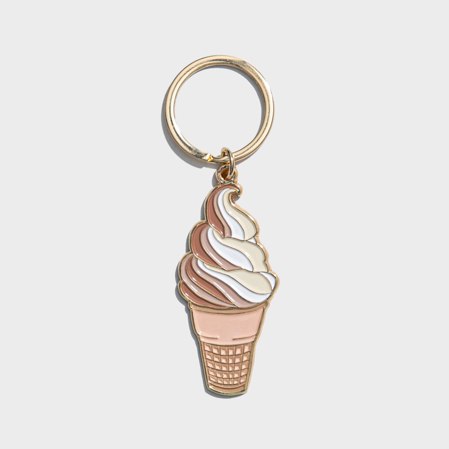 Soft Serve Ice Cream Cone Enamel Keychain