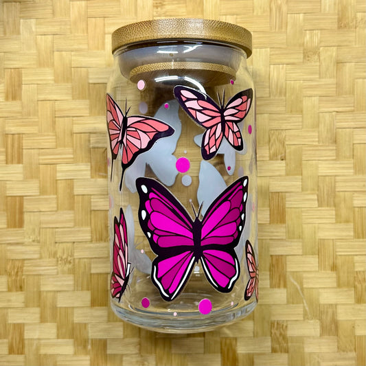 16 oz. Neon Pink Butterfly Cup