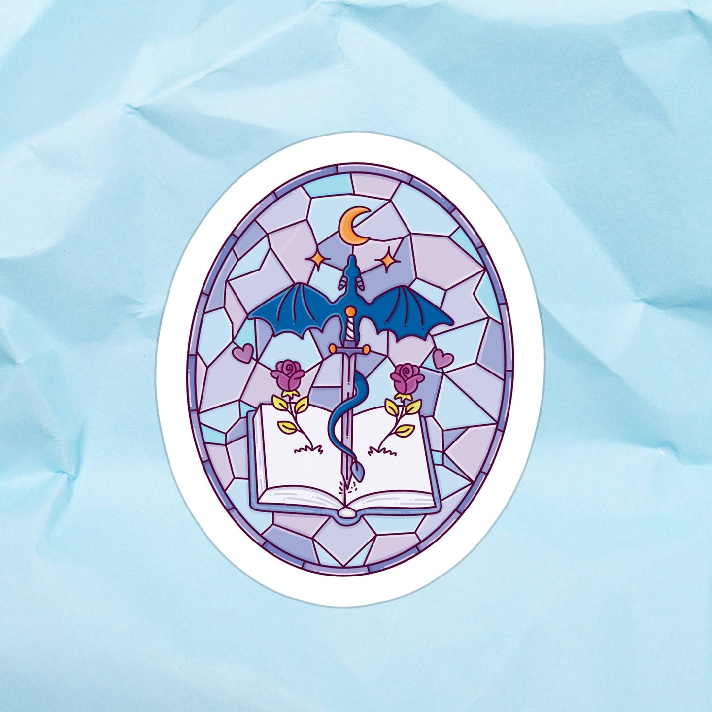 Stained Glass Dragon Sticker