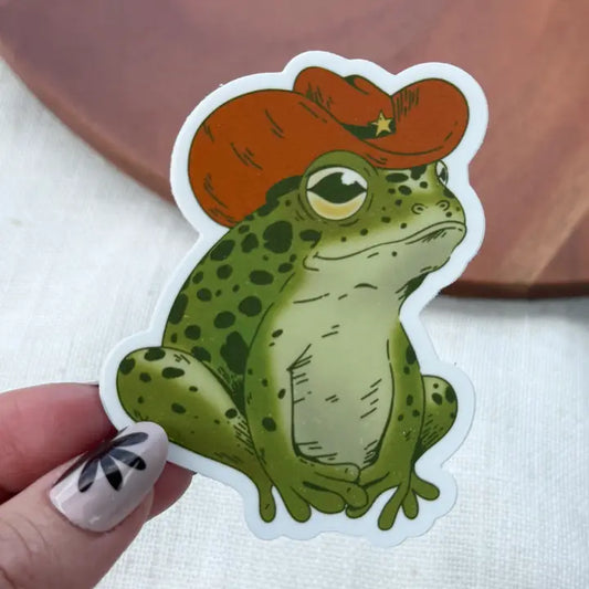 Cowboy Frog Sticker
