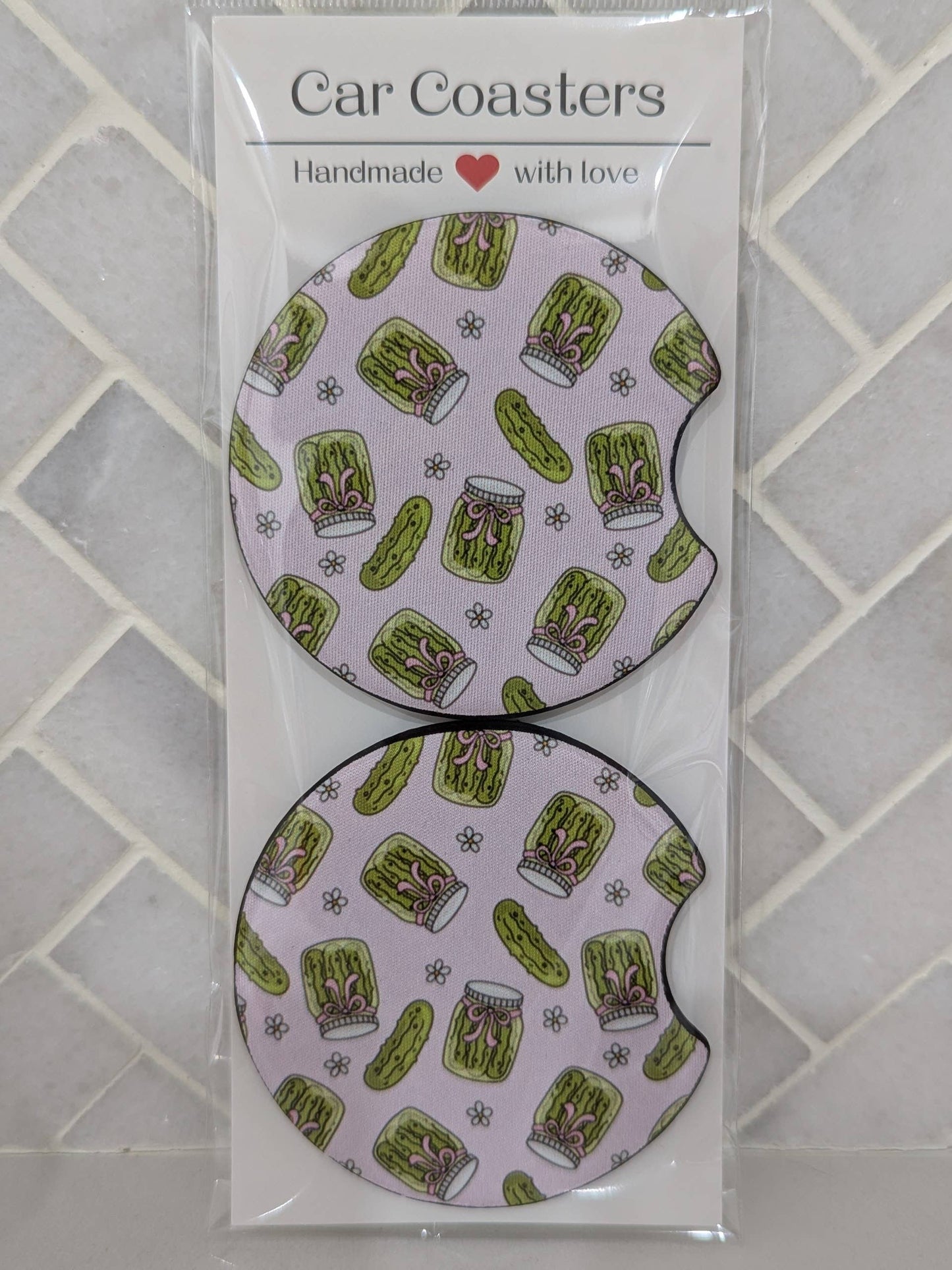 Pickle Coquette Car Coasters