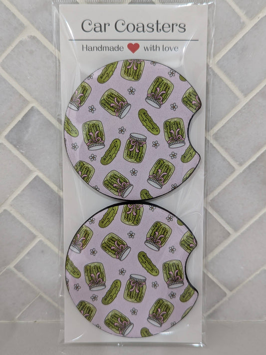 Pickle Coquette Car Coasters
