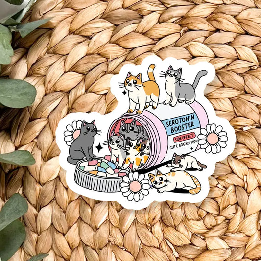 Cat Serotonin Vinyl Sticker