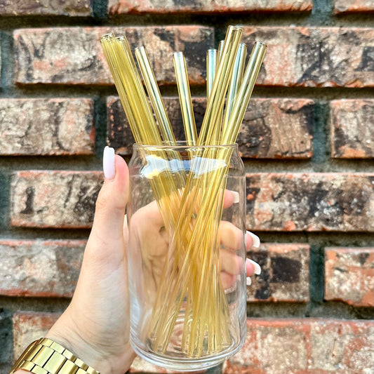 Yellow Straight Glass Straw