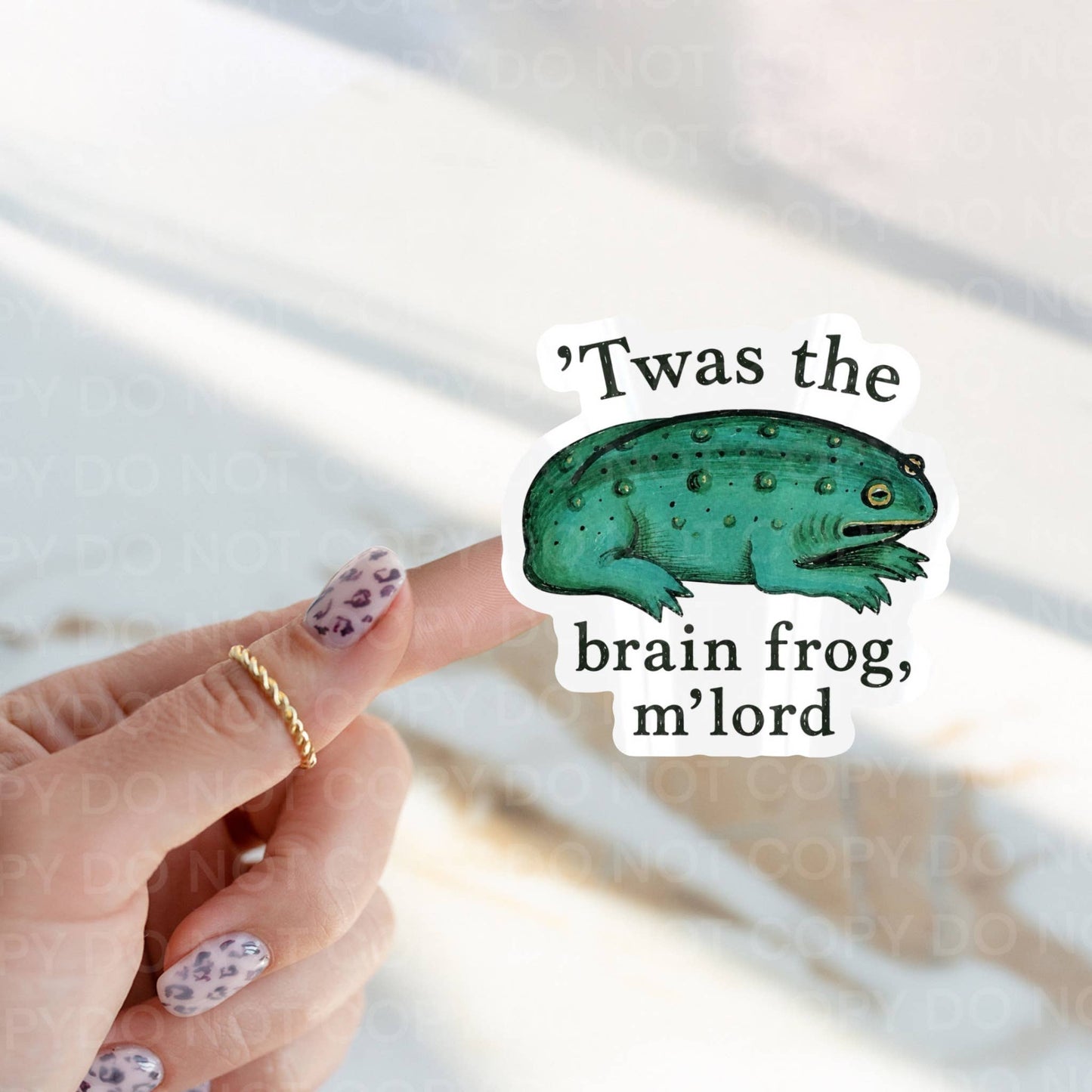 Twas the Brain Frog M’Lord Sticker