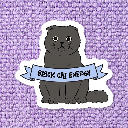 Black Cat Energy Vinyl Sticker