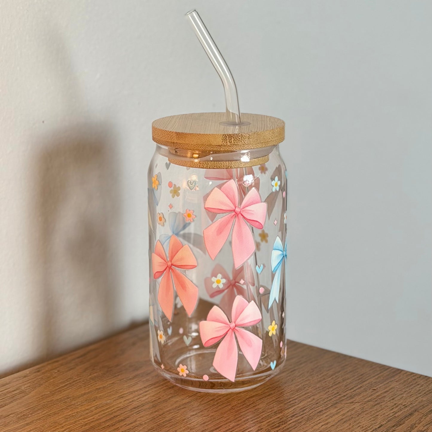 16 oz. Pink + Blue Bows Cup