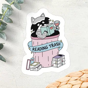 Reading Trash Vinyl Sticker