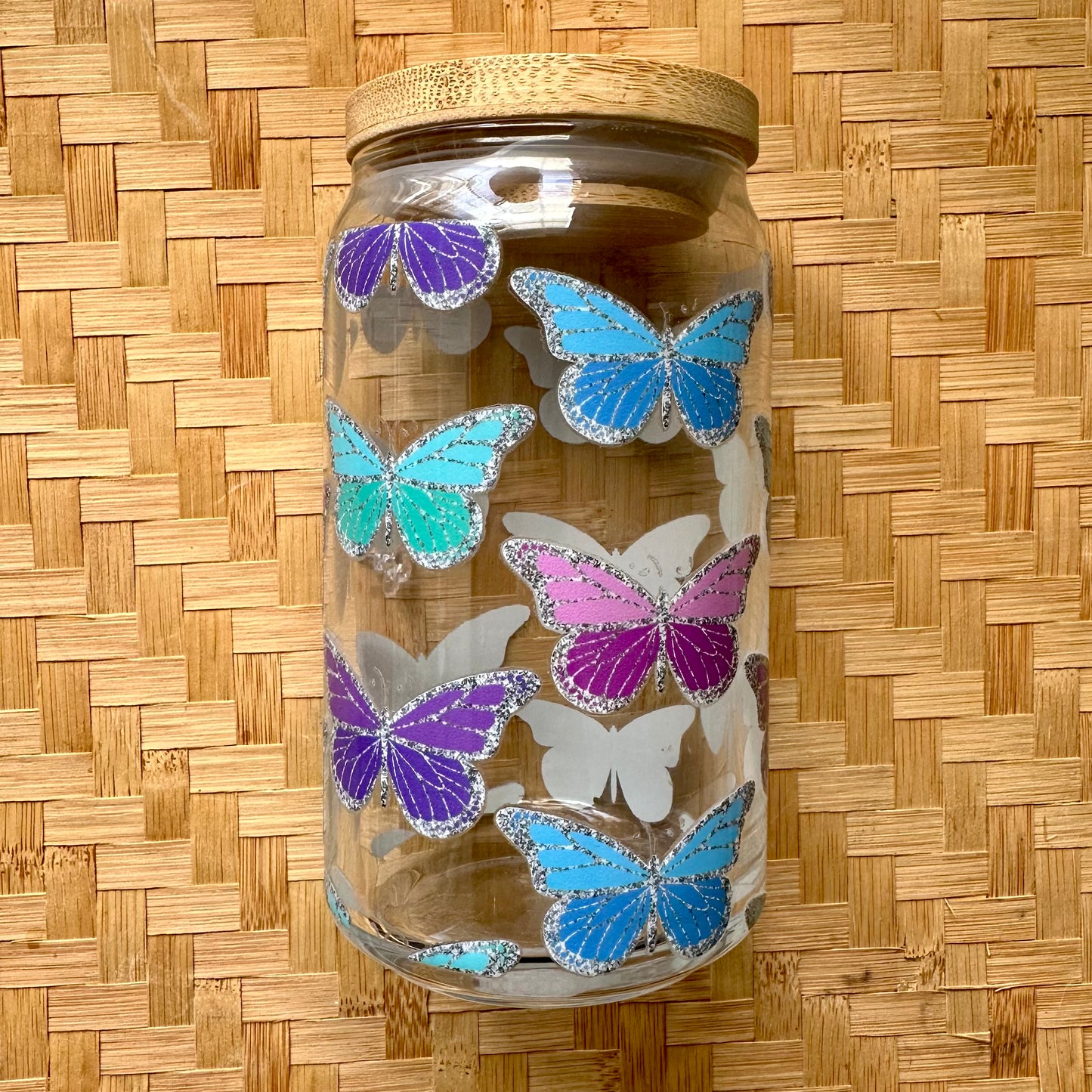 16 oz. Glitter Butterfly Cup