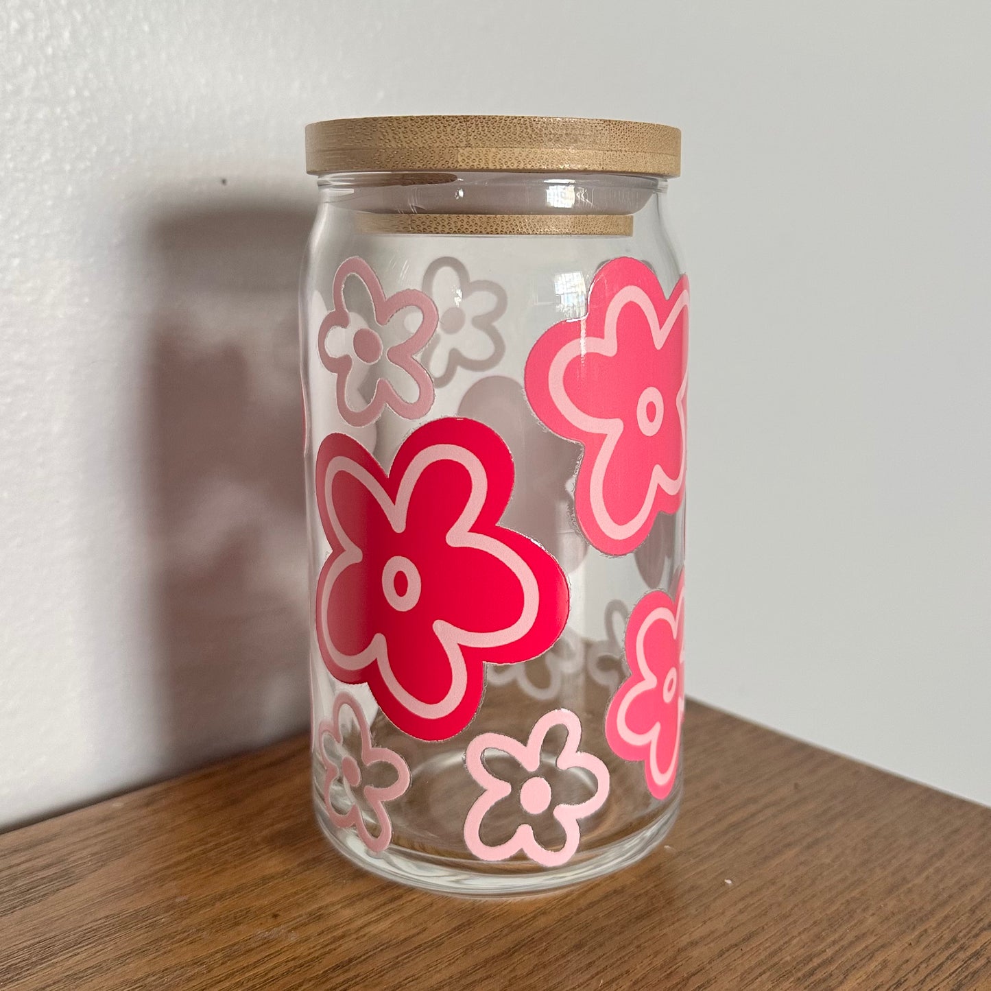 16 oz. Pink Puff Flower Cup