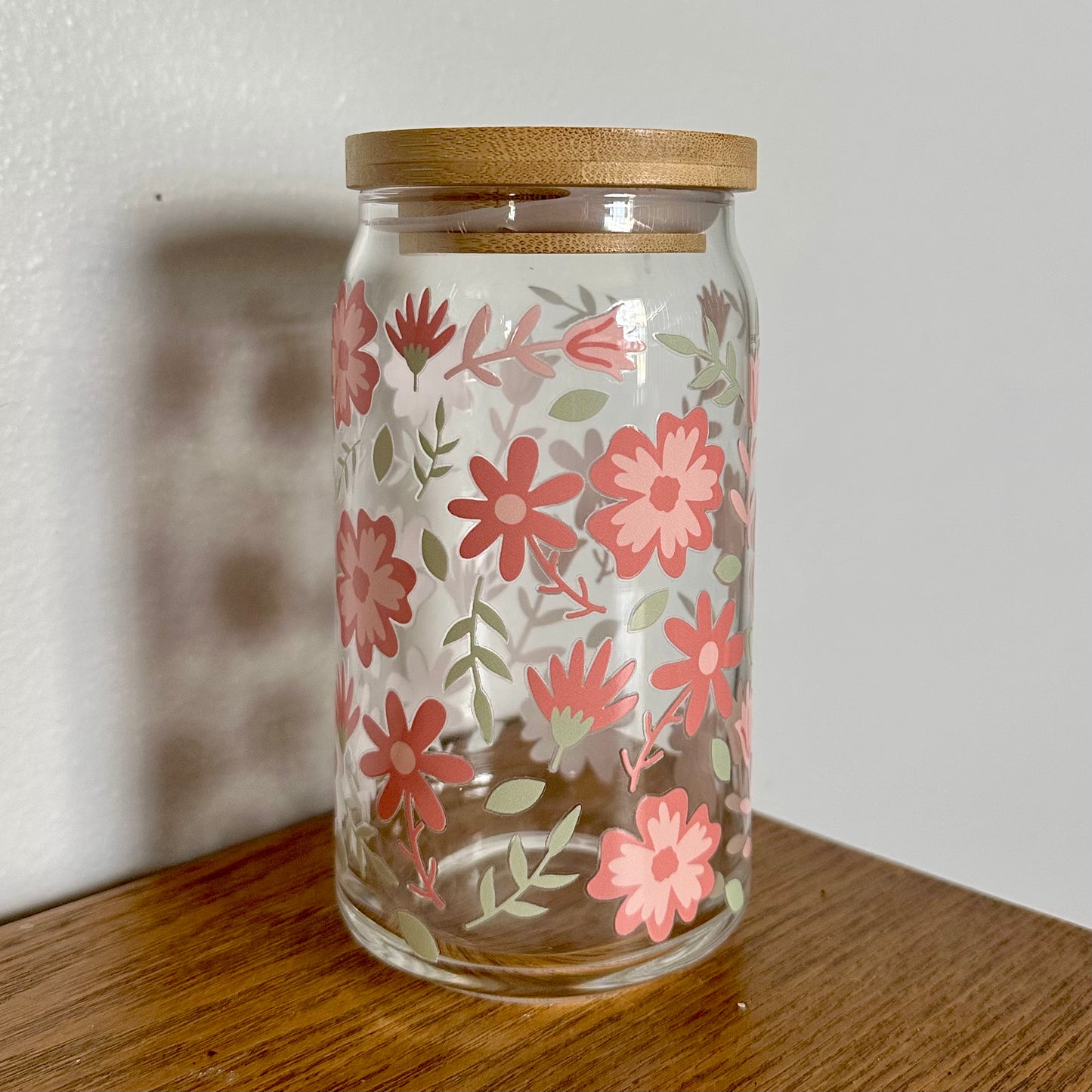 16 oz. Pink Flowers Cup