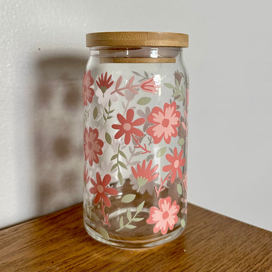 16 oz. Pink Flowers Cup