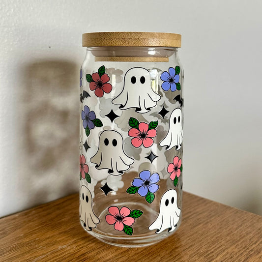 16 oz. Floral Ghost Cup