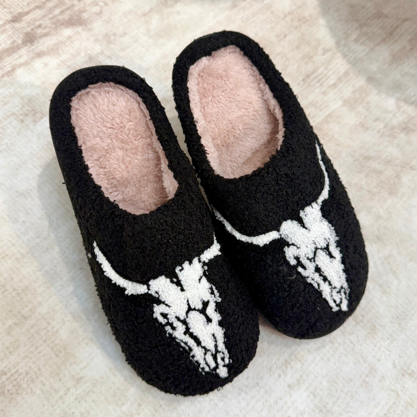 Cow Skull Slippers