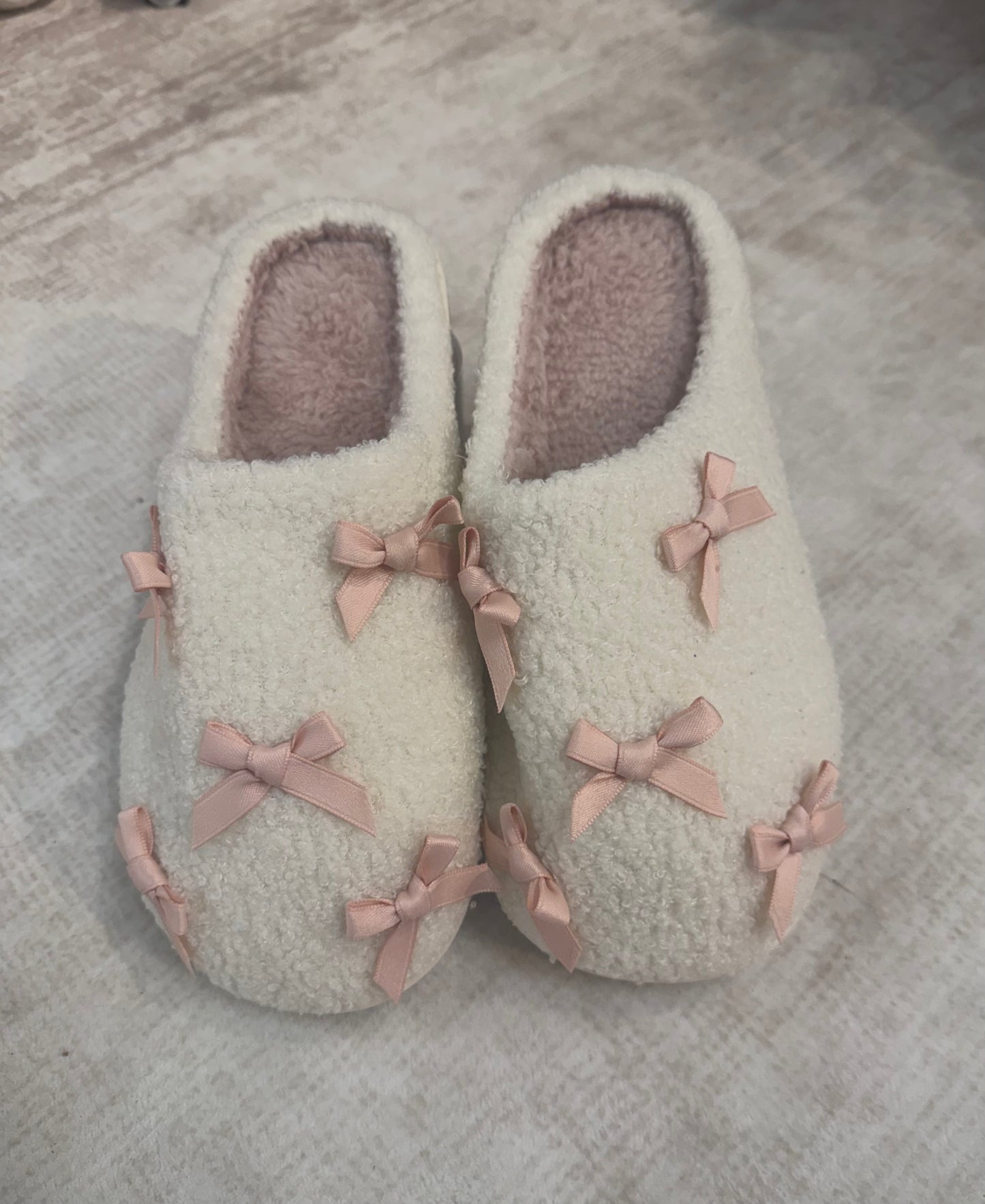 Pink Bow Slippers