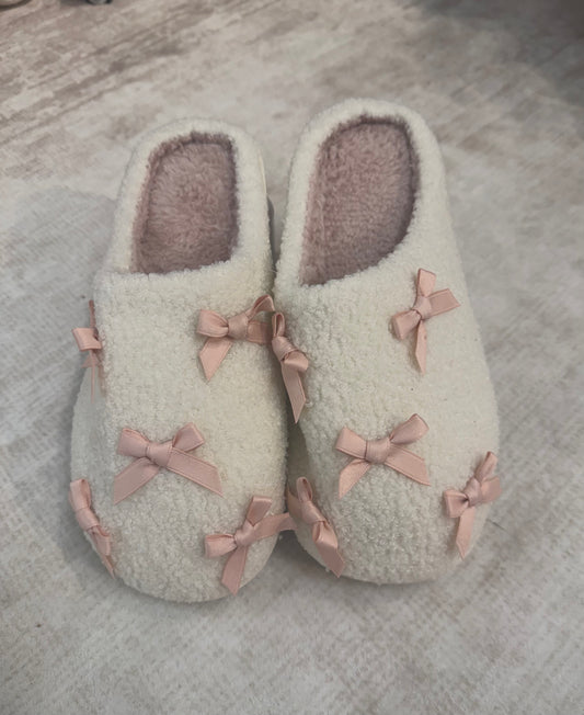 Pink Bow Slippers