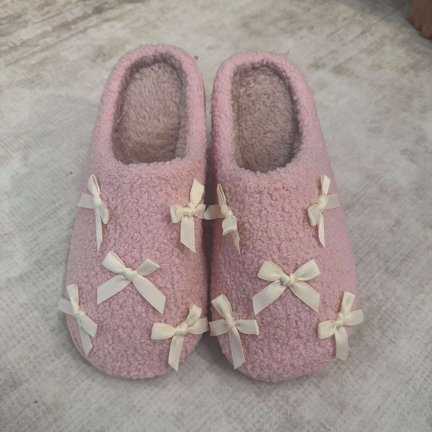 White Bow Slippers