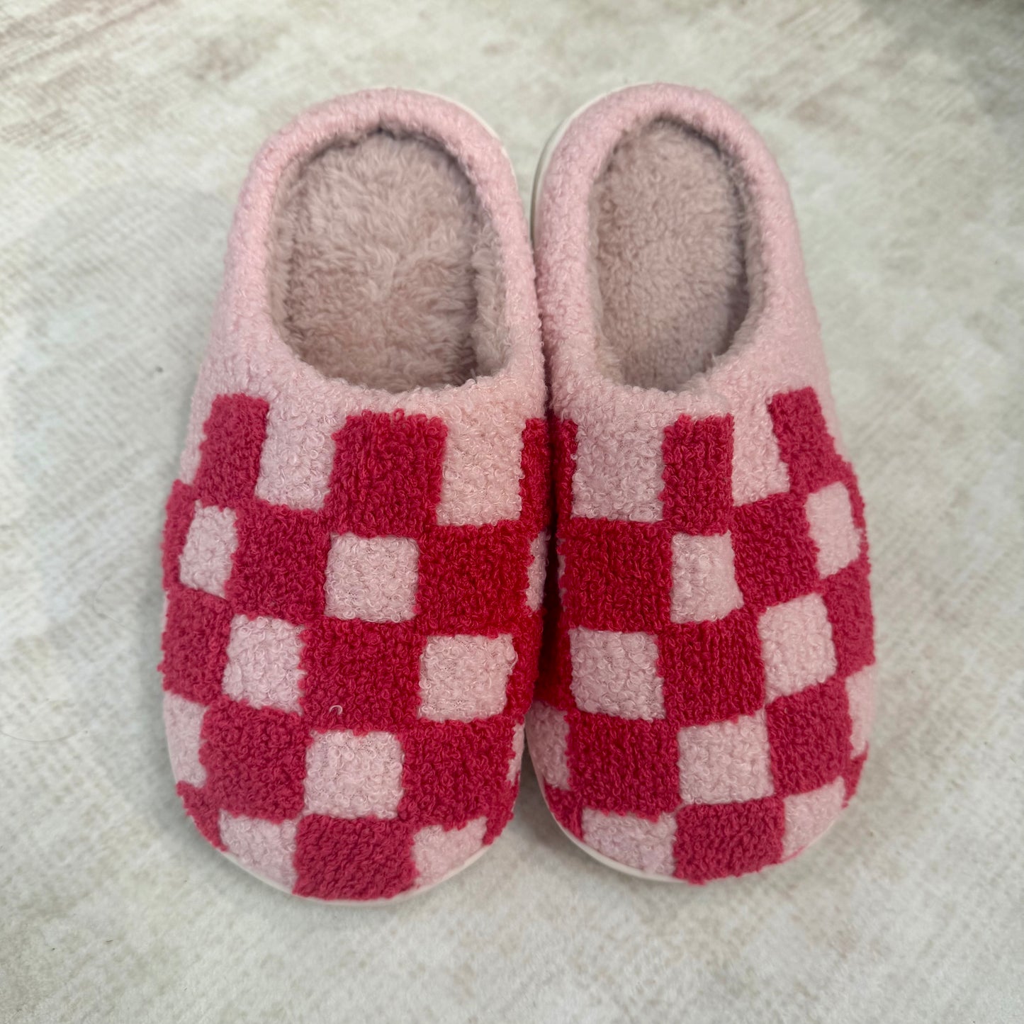 Pink Checker Slippers
