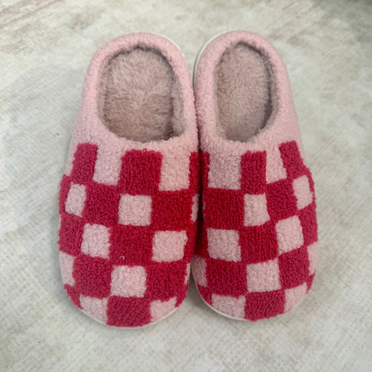 Pink Checker Slippers