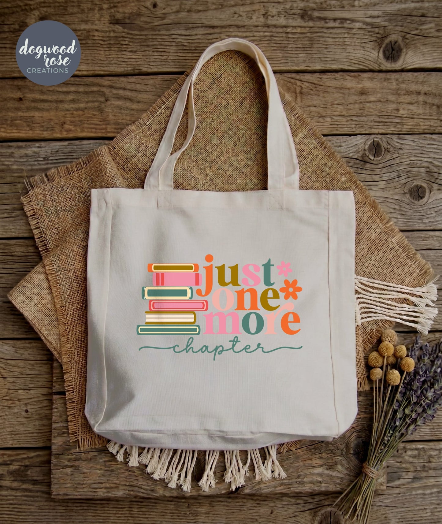 Just One More Chapter Tote Bag - Pastels