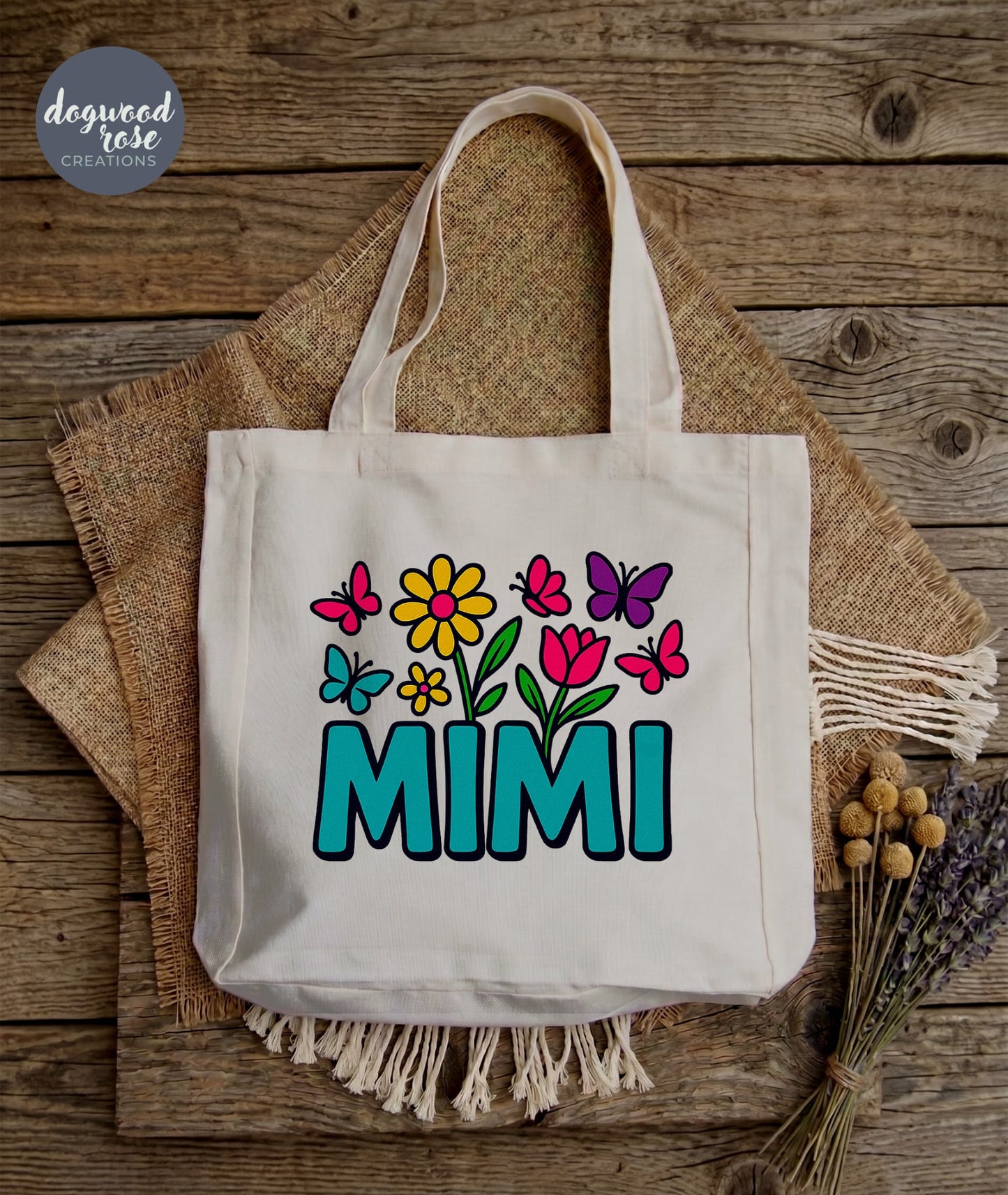 Mimi Tote Bag - Flowers and Butterflies