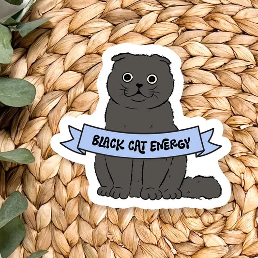 Black Cat Energy Vinyl Sticker